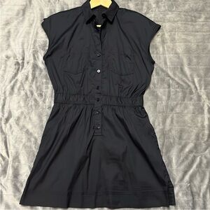 Theory Black Button-Down Dress Small